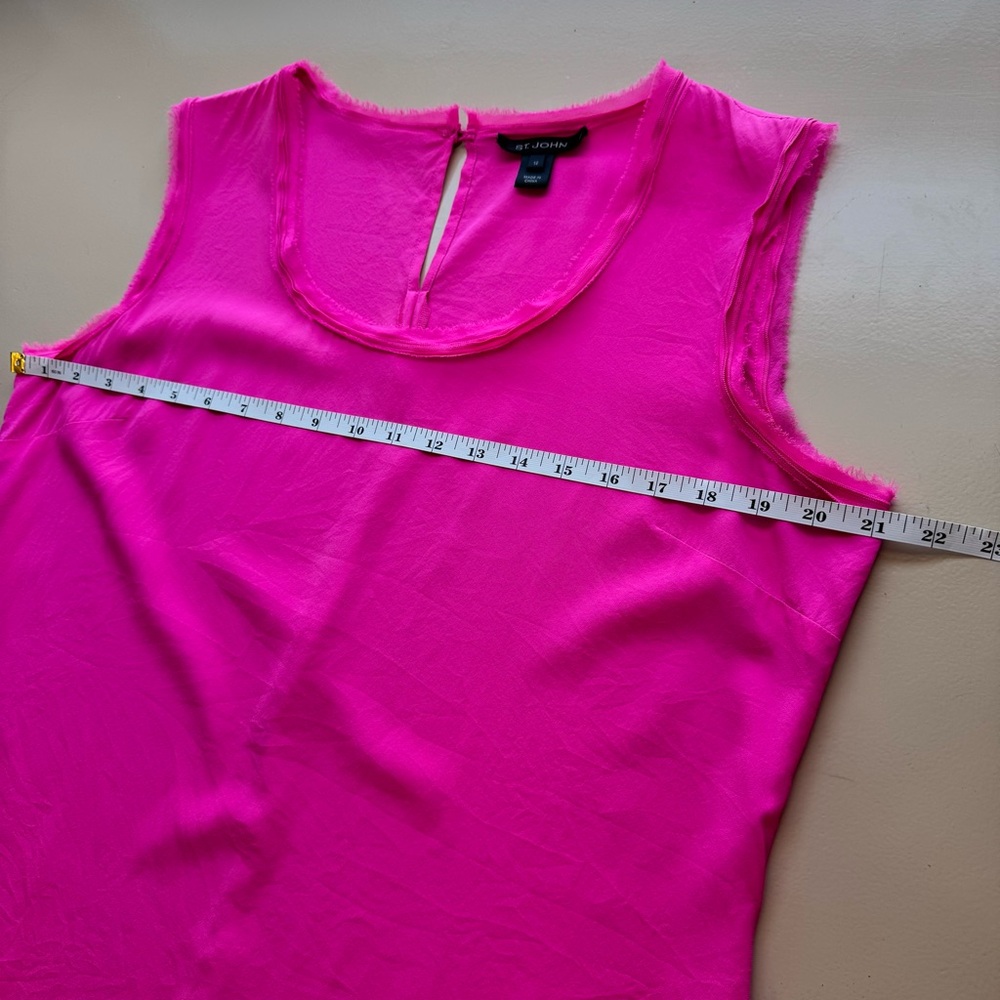 St John Silk Blend Sleeveless Blouse Top Pink Women’s Size 12 - Picture 8 of 13